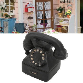 1:6 Miniatúrne Telefón Vintage Simulácia Nádherné Dekoračné Živice Desk Phone Nový Vintage Domova