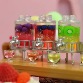 1Set 1:12 domček pre bábiky Mini Ovocie Vedro Miniatúrne Potravín Model Nápojov Šťavy Vedro Simulácia Hračka DIY Doll House Príslušenstvo