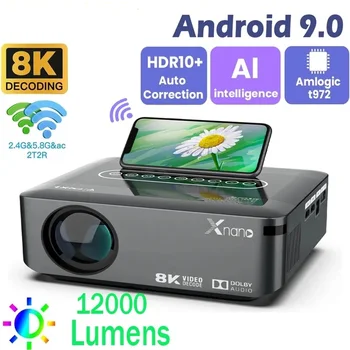 2023 X1 Projektory 4k 8K Podporované 9000 Lumen Android 9.0 Wifi 1080P Rodák Projektor Oprava Domáce Kino Premietacie Zariadenie