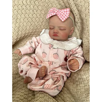 48 CM Namaľoval Bebe Reborn Bábiky Rosalie Novorodenec Spí Dieťa Realisticky Bábiky Baby Sweet Baby 3D Pokožky s Viditeľným Žily