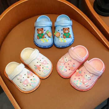 Detské sandále a šľapky, protišmykové, Baotou, dieťa a dieťa otvor topánky, 1 do 3 rokov, krásne dievčatá a chlapcov v kúpeľni