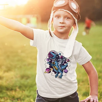Dinosaurov Punk Lumbálna detské Oblečenie Letné Streetwear 2-12 Rokov Batoľa Chlapec Tričko Európskej Deti T-shirt Rýchle Dodanie