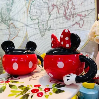 Disney Mickey Minnie Keramické Vody Pohár S Vekom Home Office Kávový Hrnček Mlieka Darček K Narodeninám Roztomilý Kreslený Tvorivé Pár Šálok