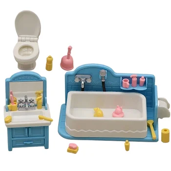 Dom Umývadlo Mini Ornament Nábytok Miniatúrne Wc Drobné Kúpeľňa Detské Hračky Model Vaňou Rekvizity Príslušenstvo