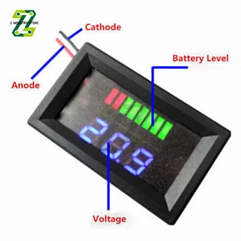 Indikátor Úrovne Nabitia batérie Lítiová Batéria 12V Kapacita Meter Tester Displej LED Voltmeter Tester