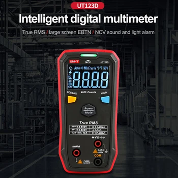 JEDNOTKA UT123D Digitálne Smart Multimeter NCV EBTN Displej DC/AC Prúd Napätie Meter Kapacita Odpor Meter Multi Tester