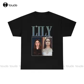 Lily Collins Vintage Štýle Retro Tričko Športové Košele Ženy Vlastné Aldult Teen Unisex Digitálna Tlač Tee Košele Printed Tee