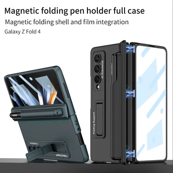 Magnetické Pevného PC S S Pen Solt obal Pre Samsung Galaxy Z Zložiť 3 4 5 G 360 All-inclusive Predné Tvrdeného Skla Kryt Z Fold34