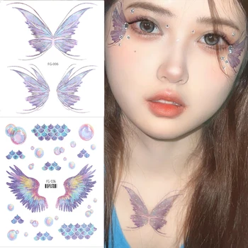Nepremokavé Lesk Motýlích Krídel Trblietavé Tetovanie Nálepky Trvalé Oči, Tvár, Ruky, Telo Umenia Falošné Tetovanie Ženy Make-Up Umelecké Dekorácie