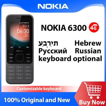 Nové a Originálne Nokia 6300 4G KaiOS Wifi, Funkcia, Telefón, Viacjazyčný Dual SIM 2.4
