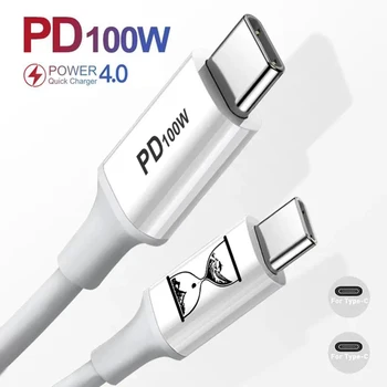 PSDA 3D UV E-známky PD100W 1M 2M USB C do USB Typu C Kábel 5A USBC Rýchle Nabíjanie Drôt Pre iPad a Macbook Pro Samsung USB-C Nabíjačky