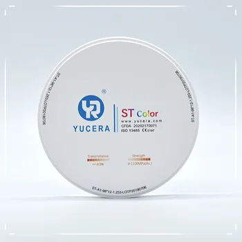 Yucera ST-Farba Otvorený Systém 98MM A1 Cad Cam Frézovanie Materiálov Zubné Zirconia Predaj Pre zatienené Zirconia Pre Lab