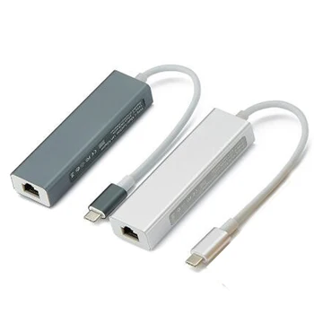 10pcs/veľa 10/100/1000Mbps Rj45 Lan Adaptér Gigabit Ethernet USB 3.1 USB-Typ C C 3 Porty USB 3.0 Network Karta pre MacBook