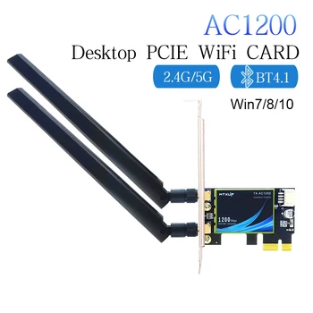 1200Mbps Wireless PCI-e PC Adapter 802.11 ac Bluetooth 4.0 Qualcomm Karty Wifi 2.4 G/5 ghz Ploche PCI Express Adaptér Pre Windows