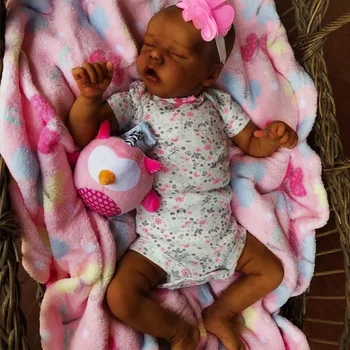 43 CM Reborn Baby Doll Dvojčiat Je Africké Čierne Bábiky Novorodenec Spí Dieťa Mäkká Plyšová Bebe Reborn Bábiky, Hračky pre Dievčatá