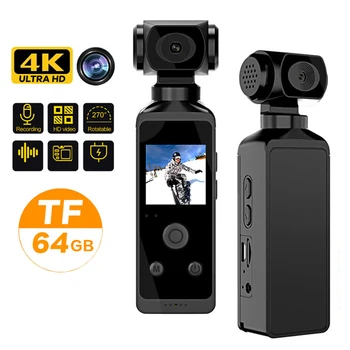 4K Mini Kamera 1.3 Palcov LCD Displej 270° Otočná WiFi Kamery Vonkajšie Akcie Šport DV Video Streľba Dohľadu Videokamera