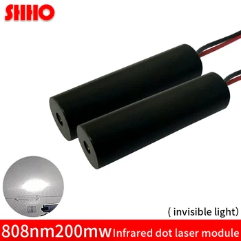 808nm 200mw infračervené dot laser modul PMMA alebo Sklo objektívu s Priemerom 12 mm hliník shell IČ spot focus bod