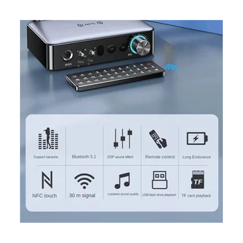 Bluetooth Prijímač Vysielač 5.1 NFC Stereo 3.5 mm AUX RCA Koaxiálny Bezdrôtové Audio Adaptér Mikrofón Spievať pre TV