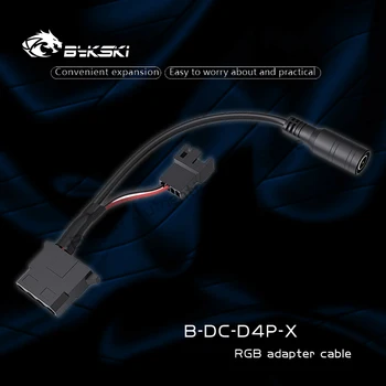 Bykski B-DC-D4P-X DC Napájací Adaptér Kábel DC Molex 4Pin & Malé 4Pin Používané Na Chladenie Ventilátor & Vodné Čerpadlo