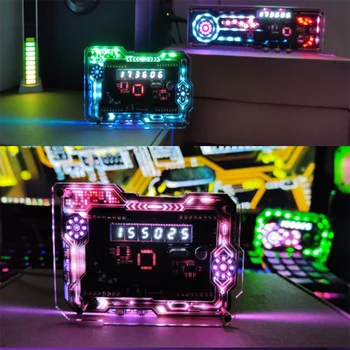 Cyberpunk RGB LED Nixie Žiarivka Hodiny Digitálne Tabuľka DisplayDesktop, Cyberpunk, E-športová Miestnosť Príslušenstvo