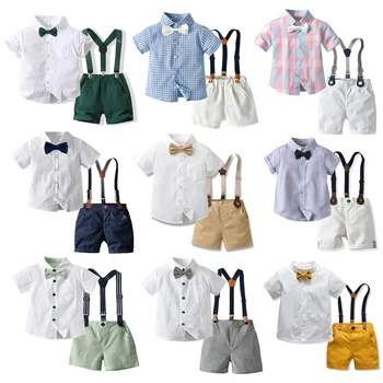 Dieťa Chlapec Formálne Narodeniny Oblečenie Vyhovovali Batoľa Gentleman Svadobné Biele Tričko 1-7 Rokov Dieťa Nohavice Chlapcov Slávnostné Oblečenie