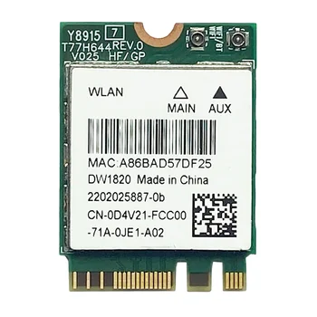 DW1820 QCNFA344A Bezdrôtovej Sieťovej Karty 2.4 G+5G Dual-Band Gigabit Bluetooth 4.1 NGFF Sieťová Karta Podporuje 802.11 AC