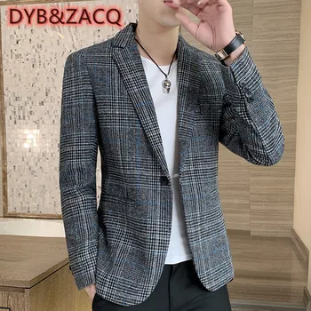 DYB&ZACQ Mužov Malé Vyhovovali kórejská Verzia Slim Top Pekný Bežné Koberčeky Jeden Oblek Trend Formálne Kabát