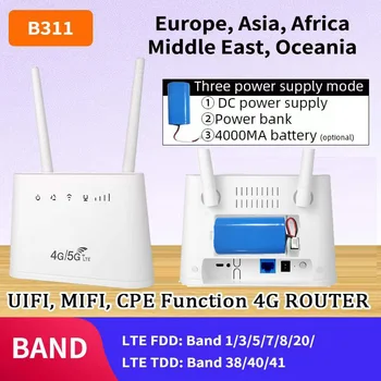 Európa Ázia Afrika, Oceánia Odomknutý Batérie 4000mAh Wps Bezdrôtovej Siete Modem Auto USB Sim Karty Router 4G Wifi Hotspot B311B