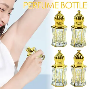 HEALLOR 2 ks Prenosné Zlato 7ML Koruny Tvar Parfum Fľašu Vyprázdniť Kontajner Esenciálny Olej Navi Fľašu
