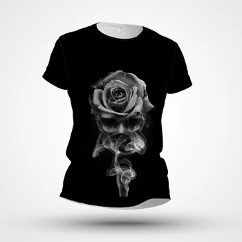 Krátke puzdre T-shirt Lete pánske T-shirt pánske ležérny top 3D vytlačené veľké čierne a biele farby pozadia ľudského tela v blízkosti
