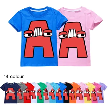 Krátky Rukáv Deti Chlapčenské Oblečenie T-Shirts Jar Leto Deti Topy Cartoon Abecedy Tradície Tees Bavlna Dievčatá Oblečenie 2-16 Rokov