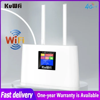KuWFi 150Mbps 4G Wifi Router CAT4 Odomknutý Bezdrôtový Lte Router Slot Karty Sim CPE Mobile Hotspot siete WAN/LAN Port na Externú Anténu