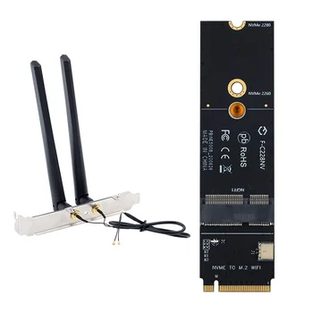 M. 2+E Kľúčom Do polohy M. 2 M Key NVMe SSD Port Bezdrôtovej Siete Wlan Wifi Adaptér s Anténou Pre Intel AX210NGW AX200NGW AC9260 Karty