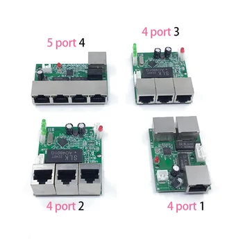 Mini PCBA 4/5 Porty Networkmini ethernet switch modul 10/100Mbps 5V 12V 15V 18V 24V