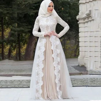 Na Zhu Moslimských Svadobné Šaty Plné Rukávy šité Svadobné Šaty vestidos de noiva Svadobné Šaty Šampanské župan de mariee 2023