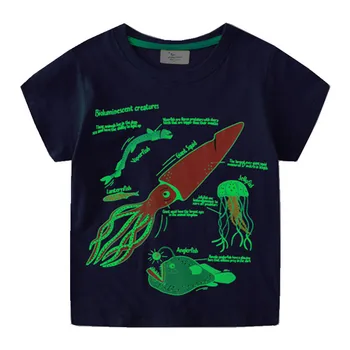 Nové Módne Chlapci T-shirt Lete Presvetlený Morského Sveta Tlač Bavlna Príčinné Šaty, Krásne Topy pre Deti