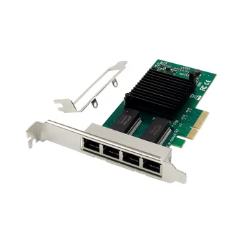 PCIE X4 1350AM4 Gigabit Server Network Karty, 4 Elektrické Port RJ45 Server Priemyselné Vision Network Card
