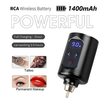 Prenosné Bezdrôtové Tetovanie Napájanie RCA Konektor Tetovanie Batéria, Rýchle Nabíjanie pre Rotačné Tetovanie Stroj 1400 mAh Mini Zdroj