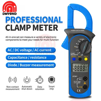 ST201 ST202 Current Clamp Multimeter Kliešte Ammeter Tester s Vysokou Presnosťou Ampérometrickými Smart Meter Profesionálny Nástroj Krupina
