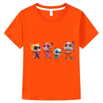 SuperKitties deti T-shirt 100%Bavlna Krátky Topy chlapci dievčatá oblečenie Komiksu, Anime Tees y2k jeden kus Letné Detské oblečenie